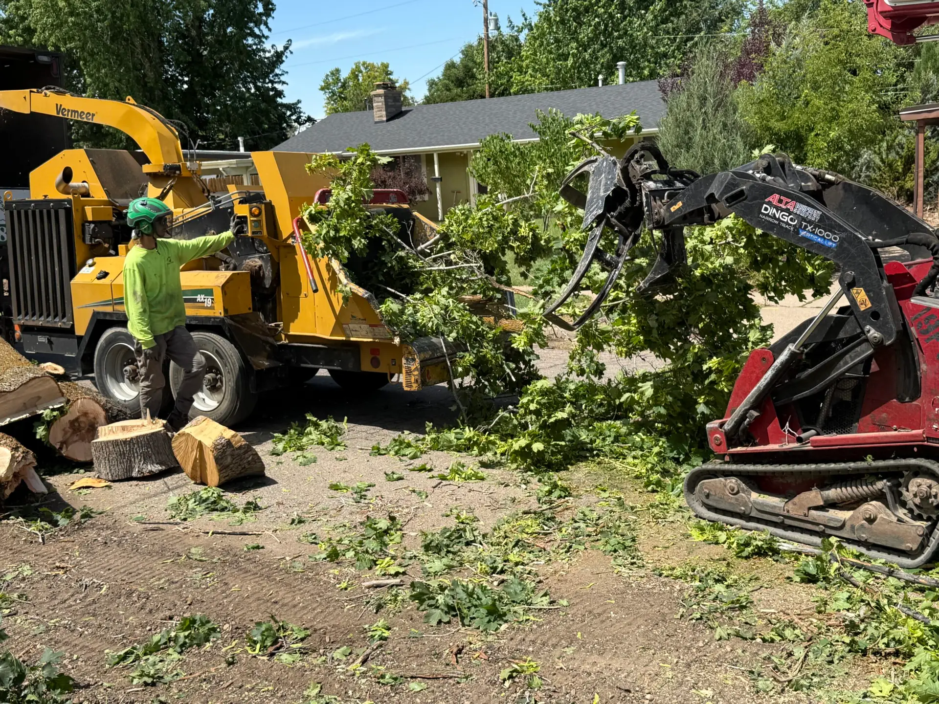 Kaysville Farmington tree removal crew clearing storm damaged tree