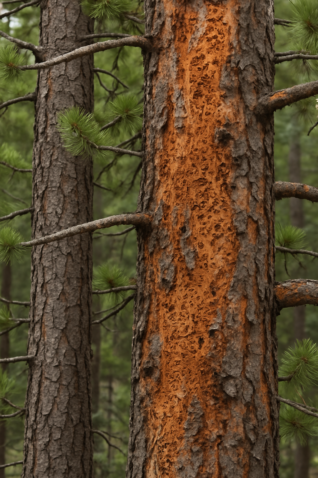 pine beetle damage
