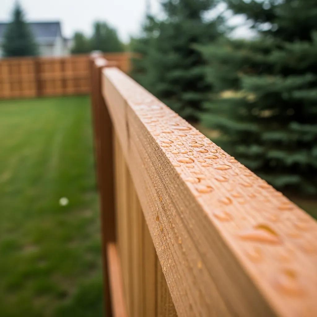 Close-up of a cedar fence showing how custom fence materials hold up in Utah weather